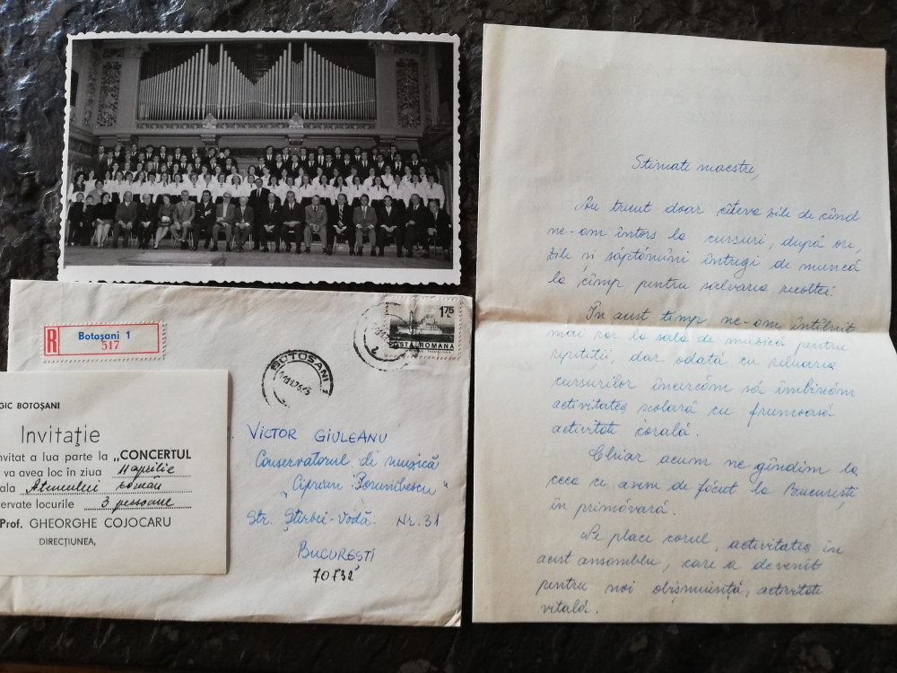 Fotografie,invitatie si scrisoare la cocert Ateneu,corul Lic. Pedegogic  Botosani | Okazii.ro