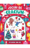 Carte Jocuri de Craciun cu Stickere din Gel pentru Copii, Exercitii Educative, Ilustratii Color