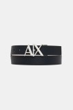 Armani Exchange curea de piele cu două fețe culoarea bleumarin, 951017 CC505