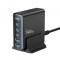 Incarcator Statie Tech-Protect DC140W, 140W, 3A, 2 x USB-A - 3 x USB-C, Negru