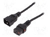 Cablu alimentare AC, 3m, 3 fire, culoare negru, IEC C19 mama, IEC C20 tata, IEC LOCK - IEC-PC1286