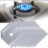 Set 8 Folii Protectie Aragaz Argintiu, Fibra Sticla/Teflon, Universal, Gaz