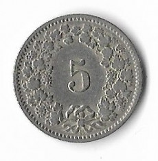 Moneda 5 rappen 1914 - Elvetia foto