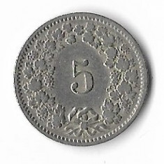 Moneda 5 rappen 1914 - Elvetia