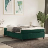 vidaXL Pat box spring cu saltea, verde &icirc;nchis, 140x200 cm, catifea 3144684