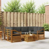 Cumpara ieftin Set de canapele de exterior 7 buc. 6-Locuri Natural si Antracit