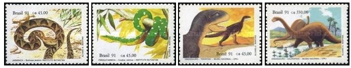 Brazilia 1991 Fauna, serpi, serie neuzata