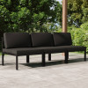 VidaXL Canapea de grădină cu 3 locuri și perne, antracit, aluminiu 3107783