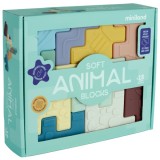 Jucarie educativa cuburi moi pentru toddleri, animalute