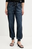 Desigual pantaloni de trening KIMY culoarea bleumarin, cu imprimeu, 25WWDD08