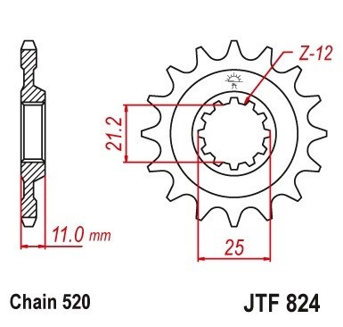 Pinion fata 14 dinti pas lant 520 (racing) - Husqvarna CR - TE - WR 250-300-310-350-400-450-510-530-570-610-630cc foto