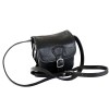 Geanta dama umar crossbody piele naturala vachetta neagra, 15x7x18 cm, 2 compartimente, curea reglabila, fabricata in Italia
