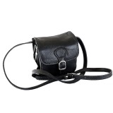 Geanta de umar, crossbody din piele naturala vachetta, neagra, P150, Negru