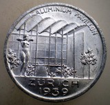 1.468 ELVETIA JETON MEDALIE ALUMINIUM PAVILLON Z&Uuml;RICH 1939
