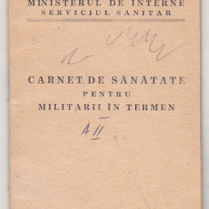 bnk div Carnet se sanatate pentru militarii in termen - MI 1984.