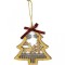 Set 6 decoratiuni brad din lemn- brad, clopotel, cadou