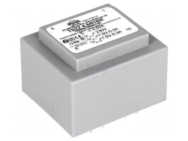 Transformator &icirc;ncapsulat 4,5VA 230V 7,5V 300mA