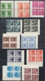 Romania 1938 Straja Tării - Voievozi - serie rarisima in blocuri de 4 NEdantelate cu colt de coala MNH, doar 8 au existat dintre 200 serii, Istorie, Nestampilat
