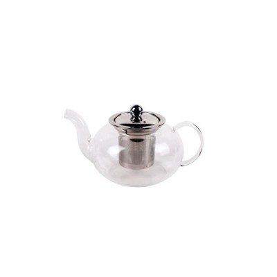 Ceainic sticla transparenta si filtru din otel inoxidabil, 0.6 l, 14x8 cm foto