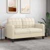 VidaXL Canapea cu 2 locuri, crem, 140 cm, piele ecologică 359118