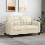 VidaXL Canapea cu 2 locuri, crem, 140 cm, piele ecologică 359118
