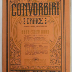 CONVORBIRI CRITICE , REVISTA LITERARA BIMENSUALA , ANUL II , NR. 12 , 15 IUNIE , 1908