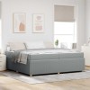 vidaXL Cadru Pat cu Saltea Gri Deschis 200x200 cm, Tesatura, Spuma, Lemn, Dormitor Modern