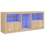 Servanta cu lumini LED, stejar sonoma, 181,5x37x67 cm
