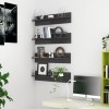 Set 4 rafturi perete Gossi gri lucios 80cm PAL suspendate decorative carti DVD-uri