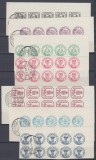 ROMANIA 1932 LP 102 ANIVERSAREA A 75 ANI CAP DE BOUR BLOCURI DE 10 TIMBRE MNH