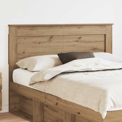 vidaXL Tăblie cap cu headboard Alb 140 cm Lemn compozit 887449 foto