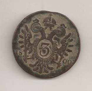 1800 S (Schm&ouml;llnitz), 3 kreuzer - Francisc al II-lea - Arhiducatul Austriei