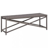 vidaXL Bancă de grădină, gri, 120 cm, poliratan