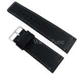 Cumpara ieftin Curea ceas piele neagra cusatura gri HANDMADE 30mm 34mm