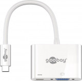 Adaptor multiport USB Type C la USB Type C +VGA alb Goobay