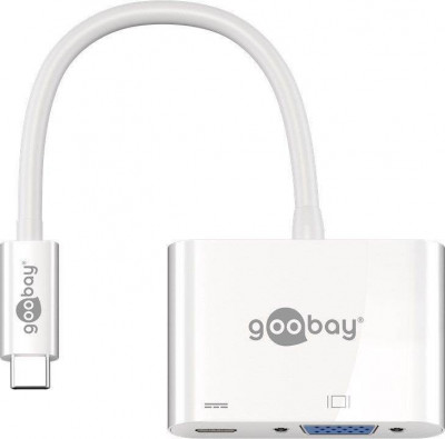 Adaptor multiport USB Type C la USB Type C +VGA alb Goobay foto