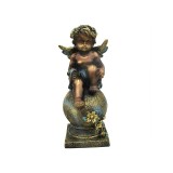 Cumpara ieftin Statueta Inger pe glob, 40 cm