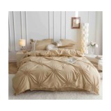 Cumpara ieftin Lenjerie de Pat Finet, Pliuri Brodate, 6 pcs -JO119 Culoare Bej Natur