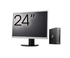 Pachet Calculator Second Hand Fujitsu Esprimo Q958 Mini PC, Intel Core i5-9500 3.00 - 4.40GHz, 8GB DDR4, 256GB SSD + Monitor 24&amp;quot; NewTechnology Me