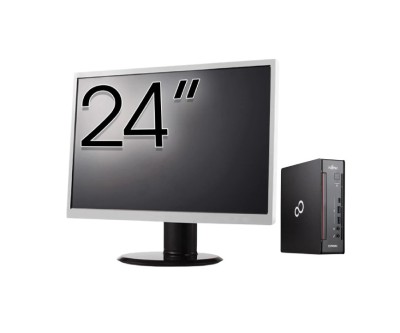 Pachet Calculator Second Hand Fujitsu Esprimo Q958 Mini PC, Intel Core i5-9500 3.00 - 4.40GHz, 8GB DDR4, 256GB SSD + Monitor 24&amp;amp;quot; NewTechnology Me foto