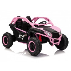 UTV electric pentru copii Kinderauto Dune-Buggy SPORT, 2 locuri, 800W, 24V 10Ah, scaune tapitate, roti moi EVA, roz