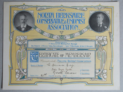 Certificat de membru Anglia 1907 foto