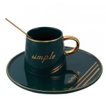 Set Portelan Ceasca, Farfurie si Lingurita, SIMPLE