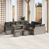 vidaXL Set de canapele pentru grădină 14 pcs Gri și gri &icirc;nchis Mare