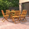 VidaXL Set mobilier de grădină, 7 piese, lemn masiv de acacia