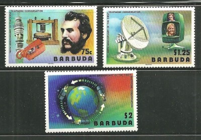 Barbuda 1977 Telephone centenary Mi.283-285 MNH S.718 foto