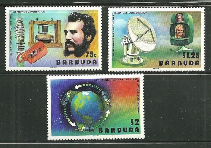 Barbuda 1977 Telephone centenary Mi.283-285 MNH S.718