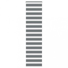 vidaXL Jaluzea tip zebra gri &icirc;nchis lățime țesătură 55,9 cm poliester