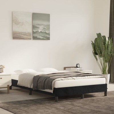 vidaXL Cadru de pat fără saltea Negru 120x190 cm catifea 379504 foto