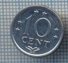 AX 1038 MONEDA- ANTILELE OLANDEZE - 10 CENT -ANUL 1971 -STAREA CARE SE VEDE